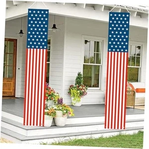 Patriotic Decorations - 4th of July Decorations Outdoor Hanging American Flag  - Picture 1 of 8