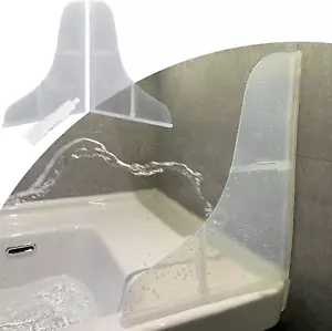 Mofason Silicone Shower Splash Guard, Clear Bathtub Corner Splash Guard, Bathroo - Picture 1 of 8