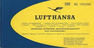 Airline Ticket - Lufthansa - 2 Flight Format - A/C Reg Captains Note 1966 (T413) - Picture 1 of 1