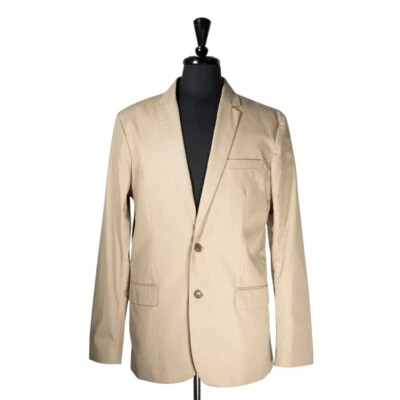 GAP Mens Blazer Large 40R Beige Cotton Casual Sport Coat 2 Button Lined Jacket - Image 1 of 4