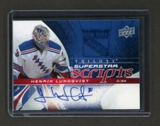 2008-09 Upper Deck Trilogy Superstar Scripts  Henrik Lundqvist  10778