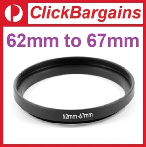 62mm to 67mm Step Up Camera Lens Filter Adapter Ring Stepping 62-67 mm UV CPL ND - Picture 1 of 3