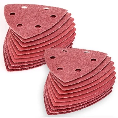 TRIANGULAR SANDING SHEETS 20x Hook & Loop Detail Delta 40/60/80/100/120 Grit Pad - Image 1 of 3