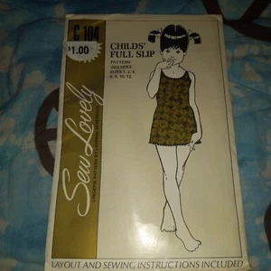 Sew Lovely C104 Child 1,2,4,6,8,10,12 Dress Slip Sewing Pattern VTG UNCUT SEALED - Picture 1 of 3
