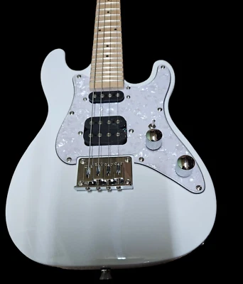 CUSTOM ELECTRIC UKULELE-NEW 4 STRING UKE SOLID BODY WHITE ELECTRIC TENOR UKULELE - Image 1 of 4