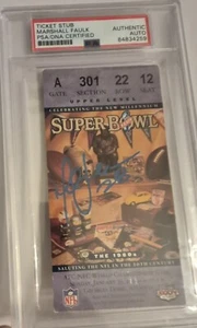 Marshall Faulk Signed Super Bowl 34 Ticket Rams/Titans Psa Dna Slabbed Autograph - Picture 1 of 2