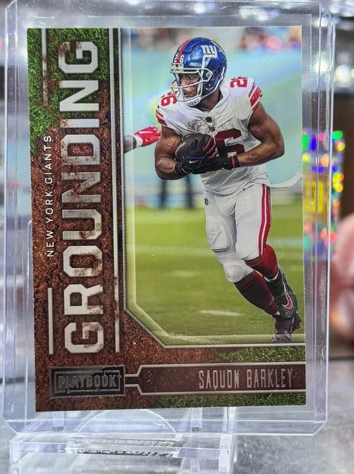 2022 Panini Playbook Saquon Barkley GROUNDING SP Insert Giants Eagles - Image 1 of 4