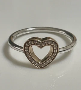 NEW Authentic PANDORA Symbol of Love 14K Gold Ring 190925CZ Size 60 Fast Post - Picture 1 of 7