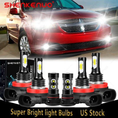 For Dodge Grand Caravan 2011 2012 2013-2019 Bright LED Headlight&Fog Light Bulbs - Image 1 of 4