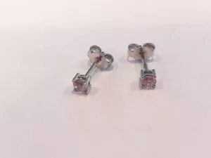 Orecchini lobo donna/ragazza oro bianco 18 kt 750 % punto luce con zirconi - Foto 1 di 4