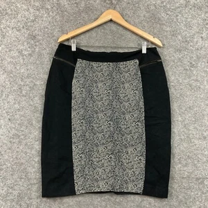 Table Eight Womens Skirt Size 14 Grey Black Straight Pencil Zip Business 10209 - Picture 1 of 12