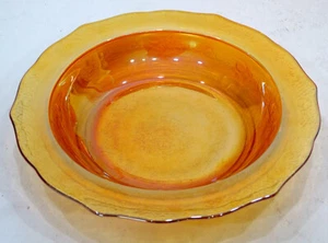 Vintage NORMANDIE Bouquet Lattice MARIGOLD Carnival Glass 6.75" CEREAL BOWL - Picture 1 of 3