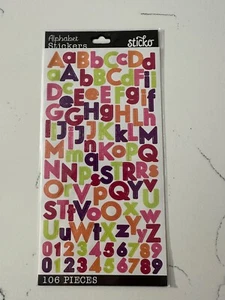 Sticko Alphabet Stickers "Fruity Combo Alpha & Numbers" 106PC Scrapbooking Craft - Picture 1 of 4