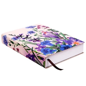 Italian Leather Journal Retro Field of Flowers Notebook Diary Unique Gift - Picture 1 of 9