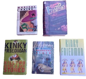 Signed book Lot Kinky Friedman HC DJ Frequent Flyer Musical Chairs @18 - Picture 1 of 20