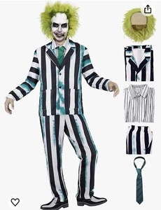 Beetle Juice Cosplay Costume Unisex Adult Large - Picture 1 of 12