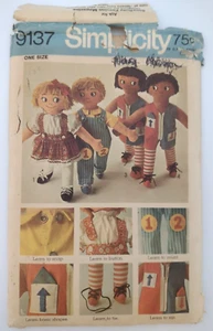 Simplicity Vintage 1970 Pattern #9137 For 24" Boy or Girl RAG DOLL Learning Aids - Picture 1 of 3