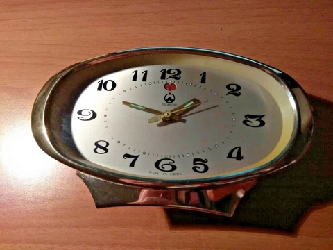 Vintage Treasure Alarm Clock China Gold Color 1970's Rare Cover
