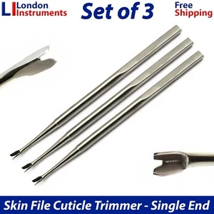 Manicure Pedicure Cuticle Trimmer Pusher Dead Skin Remover V-Shaped Set of 3 New - Picture 1 of 6