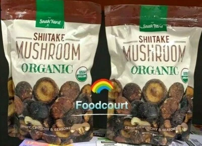 2 x The Snak Yard ORGANIC Shiitake Mushroom Crispy & Crunch Snack 14.11 oz Each