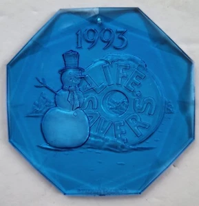 Vintage Lifesavers Blue Acrylic Ornament 1993 80 ~ Free Shipping! - Picture 1 of 2