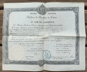 1866 DIPLOME DE BACHELIER es LETTRES VELIN IIè EMPIRE SIGNÉ V. DURUY Ch. ROBERT - Picture 1 of 4