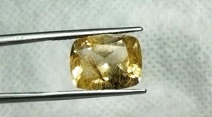 6.70 Cts Golden Rutile Quartz Cushion Loose Gemstones 100% Natural from Pakistan - Picture 1 of 5