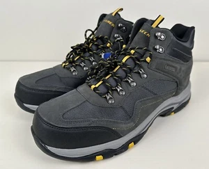 Skechers Boots Trego Pacifico Leather Hiking Shoes Gray Waterproof Size 13 NEW - Picture 1 of 13