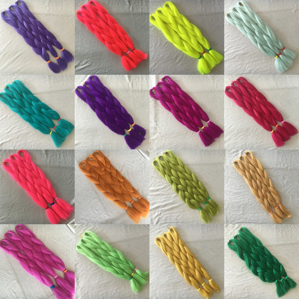 3Pcs 24" Silk Braiding Synthetic Hair Extension Twist Braids 80g Any Color - Image 1 of 1