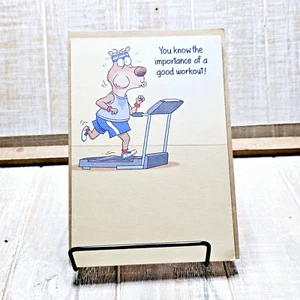 Recycled Paper Greetings Father's Day Card 5x7 Workout Blue Funny Humor - Picture 1 of 7