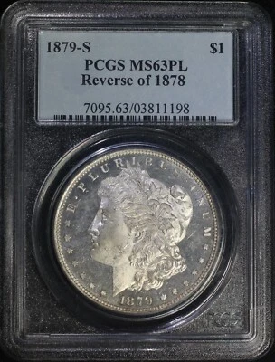 1879 S Reverse of 1878 Morgan Dollar PCGS MS63PL Prooflike Rev of 78 TOP 100 - Image 1 of 2