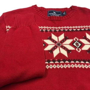 Maglione Ralph Lauren's American Living Med maglia stretta stelle rosso bianco vintage - Foto 1 di 6