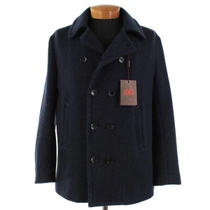 Etro NWT Wool Blend Double Breasted Overcoat Size Medium In Blue - Picture 1 of 17