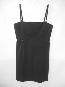 Vestido BCBG MAXAZRIA Elástico Negro Ajustable Correa de Espagueti Slvls Imperio talla 6 - Imagen 1 de 4