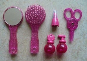 Mädchen Spielzeug Kosmetik Set, Spiegel Bürste Lippenstift Flacons Schere, pink - Bild 1 von 4