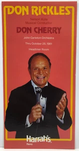 Don Rickles and Don Cherry at Harrah's Casino Reno Advertising Postcard Oct 1981 - Picture 1 of 2