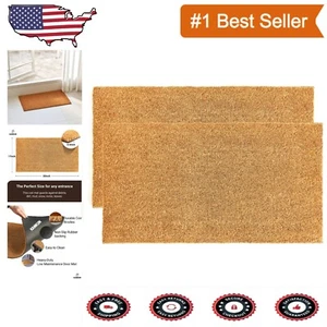 Durable Indoor/Outdoor Coco Coir Welcome Mats - 17" x 30" Pack of 2 - Picture 1 of 11