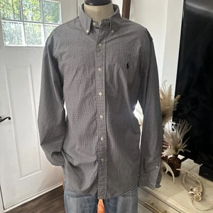 Polo Ralph Lauren Hemd Herren Large Schwarz Weiß Knopfleiste Kleid - Bild 1 von 6