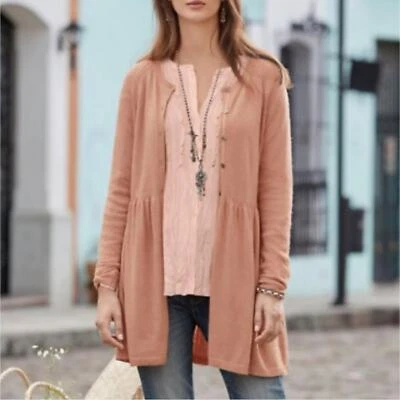 Cárdigan Babydoll Sundance Cachemira Lana de Cordero Botón Días Favoritos Beige Suéter Foto 1 de 4