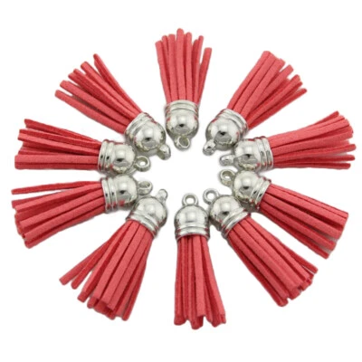 10 piezas Gamuza Cuero Borla Llavero Correas para Teléfono Celular Artesanal Joyería Dijes L01 Foto 1 de 4