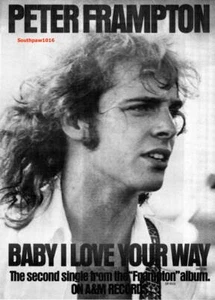 1976 Peter Frampton "Baby I Love Your Way" Song Release Industry Reprint Ad - Picture 1 of 1