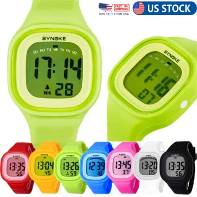 Electronic Wrist Watch Waterproof Kids Boys Girls Gift LED Sports Digital US - Image 1 of 4