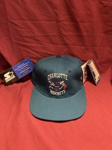 Charlotte Hornets Starter Vintage Stretch Flex Fitted Sports Hat Cap 6 5/8-7 1/8 - Picture 1 of 5
