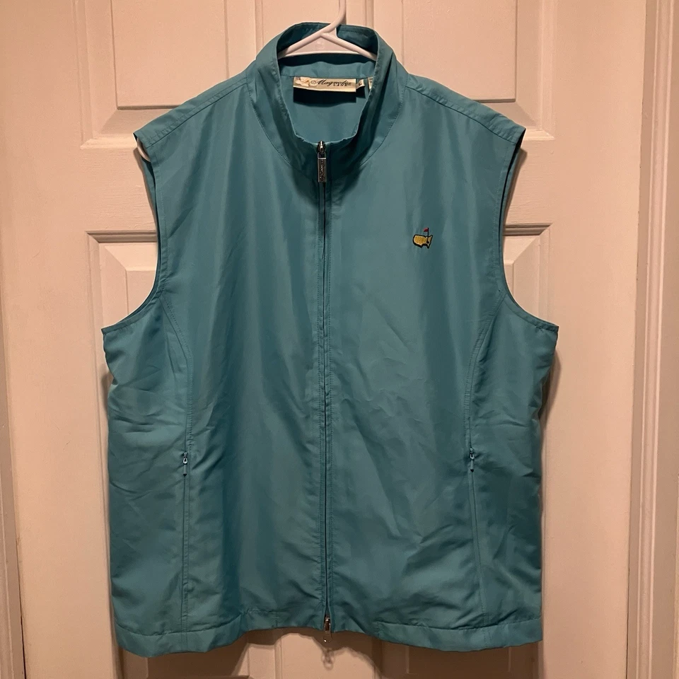 Magnolia Lane Vest The Masters Golf Augusta Women's large full zip aqua blue - Image 1 of 4