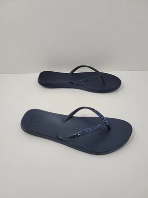 Reef Cushion Navy Blue Glitter Thong Flip Flop Sandals Women's Size 10-11 - Изображение 1 из 4