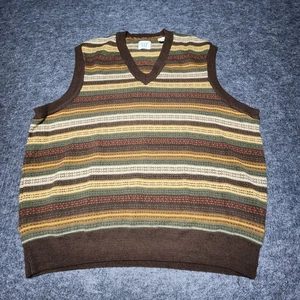 GAP Hombres Lana Merino Pullover Cuello en V Suéter Chaleco Marrón Otoño Otoño Tonos XL - Imagen 1 de 6