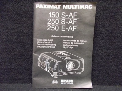 Braun Paximat Multimag Slide Projector, 150/250S-AF, 250E/AF, Manual. #K-443-07 - Image 1 of 2