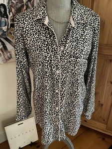Victoria's Secret B&W Flanell Nachthemd Animal Print Knopfleiste S - Bild 1 von 3