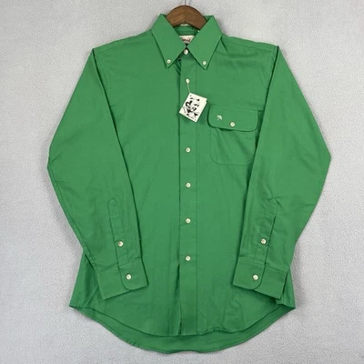 复古 Arnie Arnold Palmer 男式衬衫 M 绿色纽扣单针裁缝 — 第 1/4 张图片