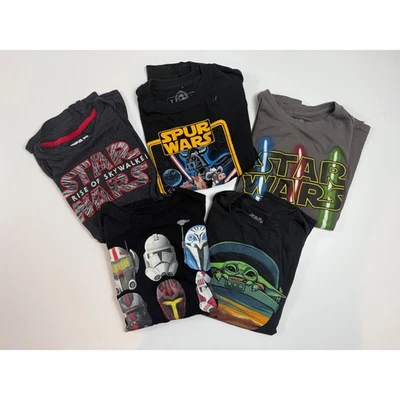 Star Wars Kids Graphic T Shirt Lot Size Large Rise Skywalker Mandalorian - Image 1 of 4